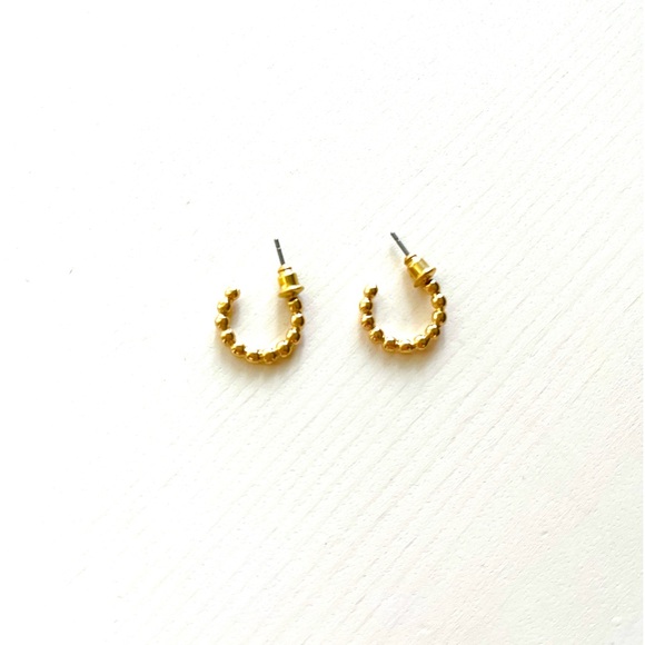 Jewelry - Gold Beaded Hoop Earrings